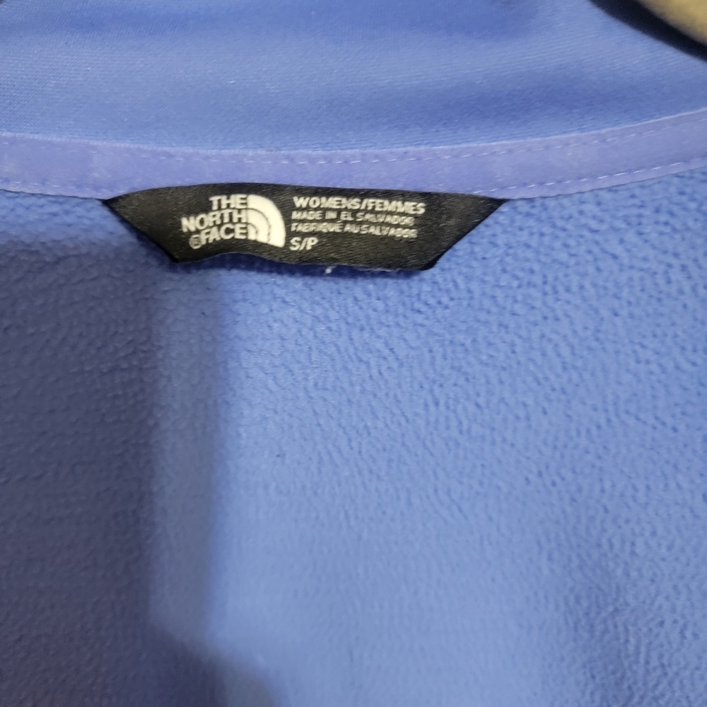 North Face Jacket Womens Small Blue Full Zip Track Fleece Long Sleeve Thumbholes - Picture 4 of 8